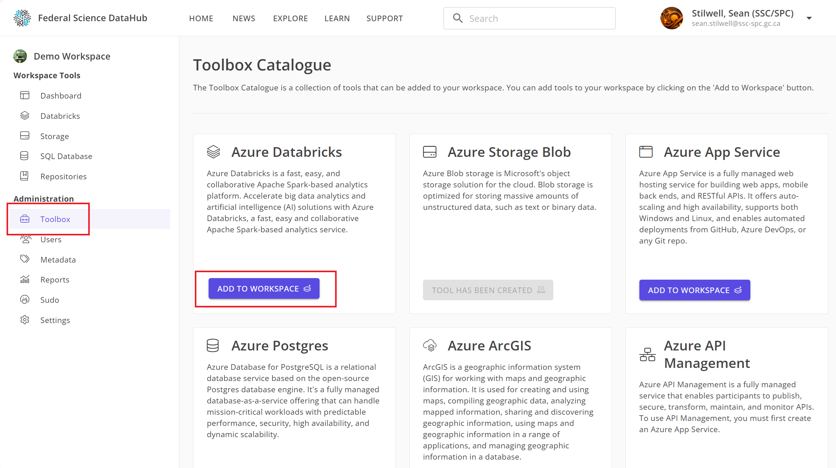 Add Databricks to Workspace