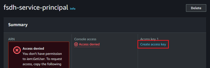 Create access key