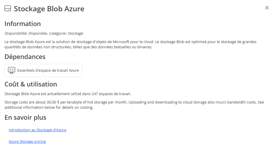 Informations sur l'outil