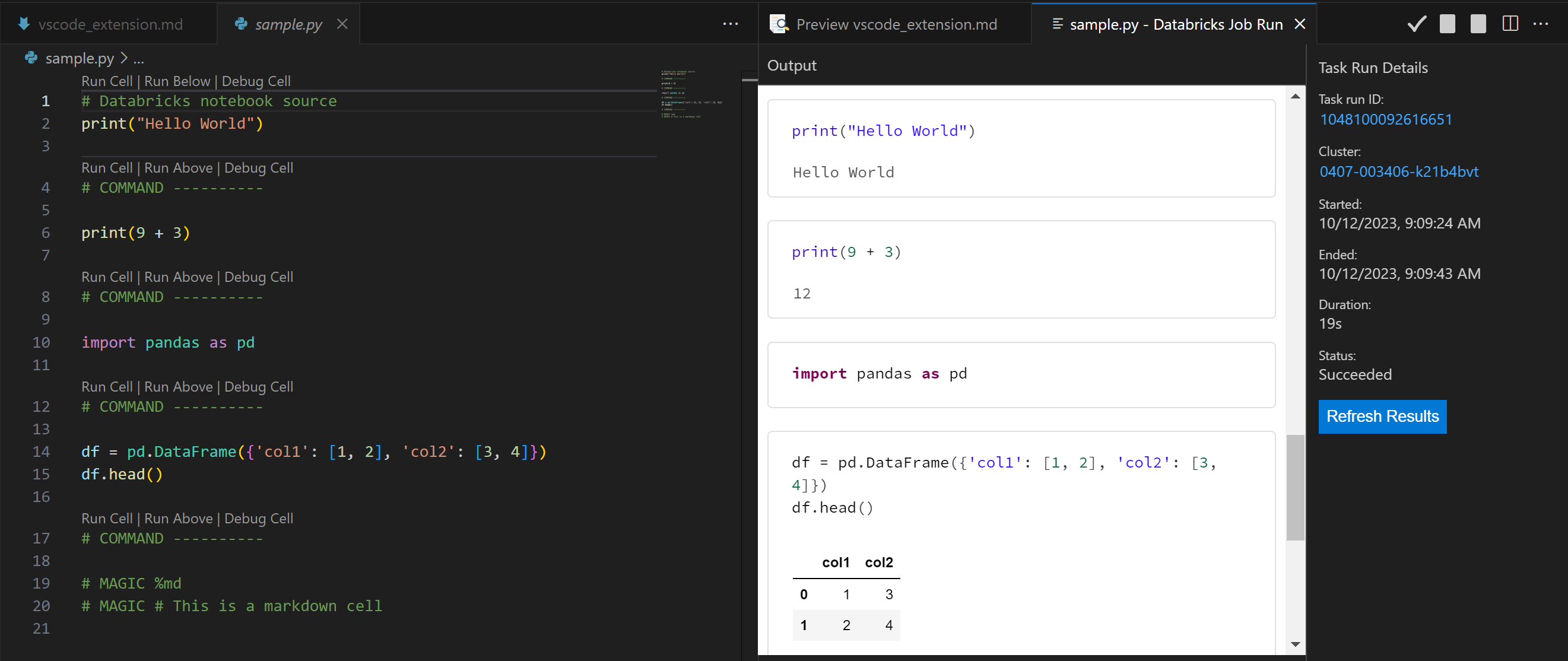 Extension Databricks