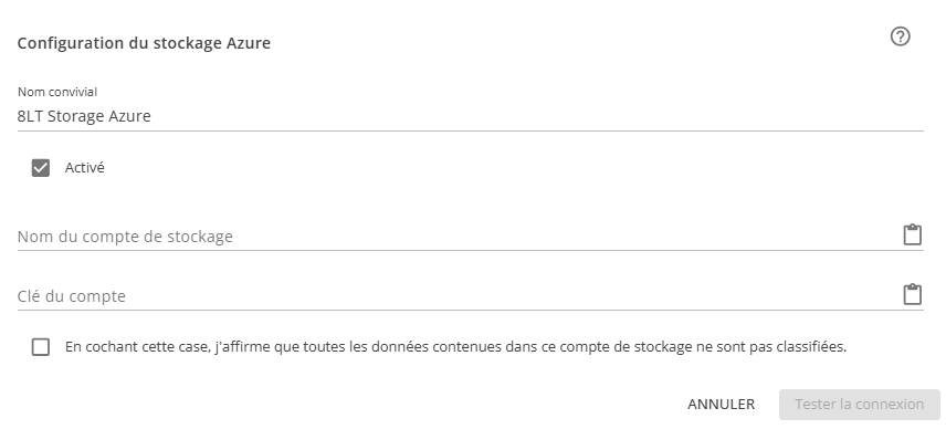 Ajouter un stockage Azure
